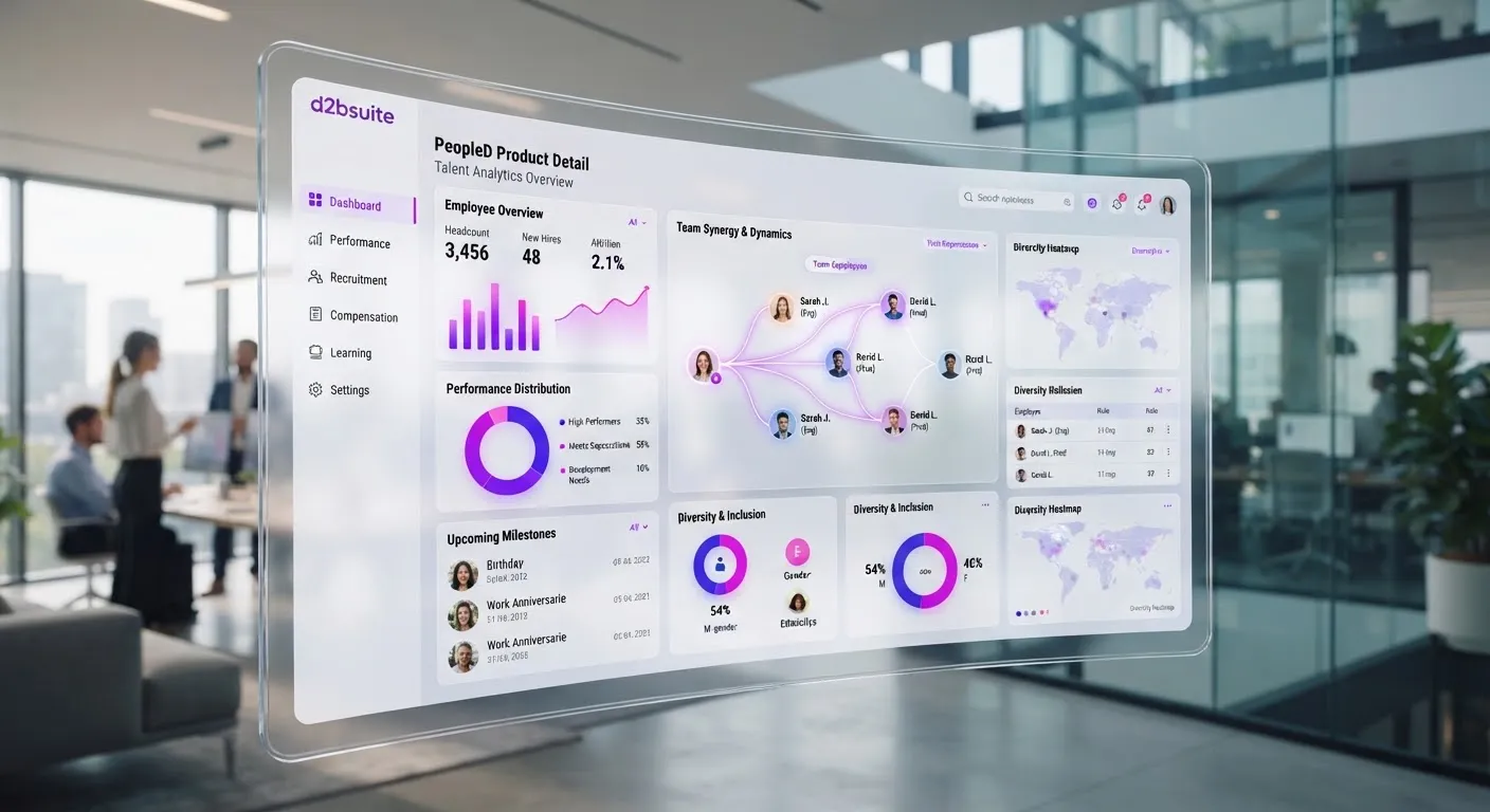 ह्यूमन रिसोर्स मैनेजमेंट सिस्टम — AI HR एजेंट automated business dashboard interface