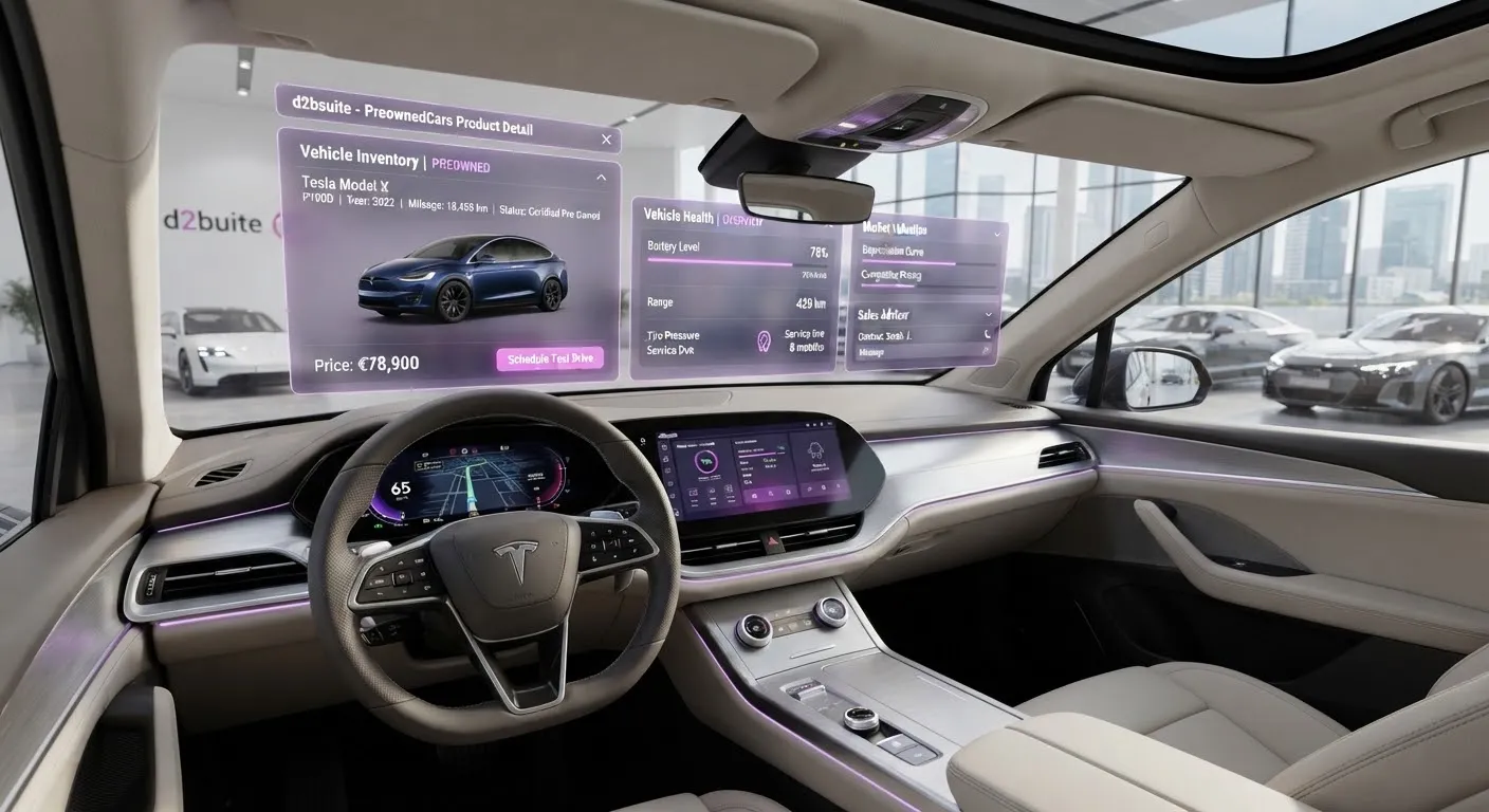 पुरानी कारों की बिक्री का प्रबंधन — AI वैल्यूएशन एजेंट automated business dashboard interface
